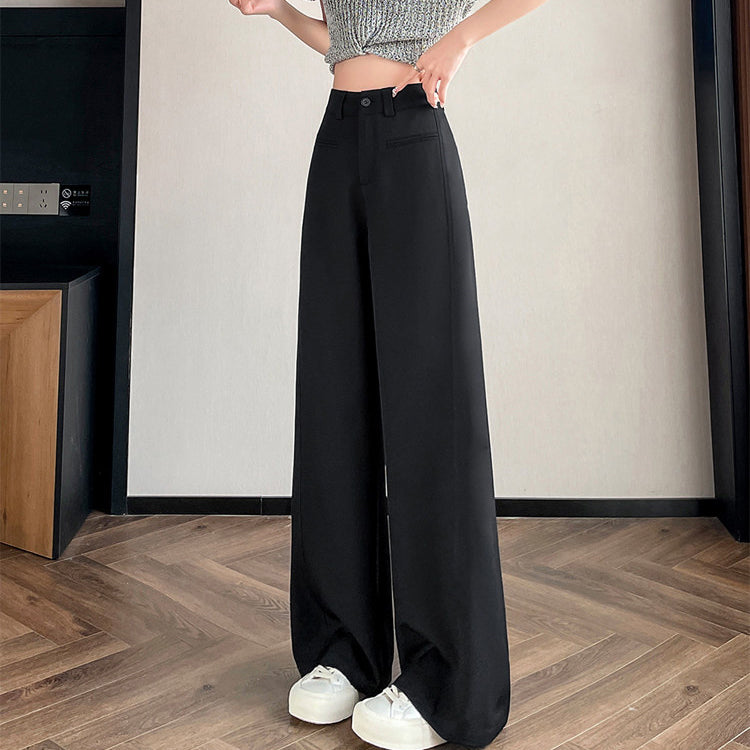 High-Waisted Straight-Leg Loose Casual Pants