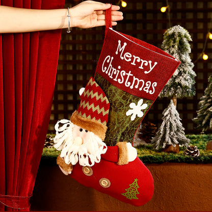 Santa Claus and Reindeer Gift Bag Christmas Tree Hanging Ornament
