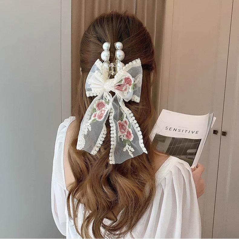 Lace Flower And Bowknot Sweet Hair Clip/Hair Accessory