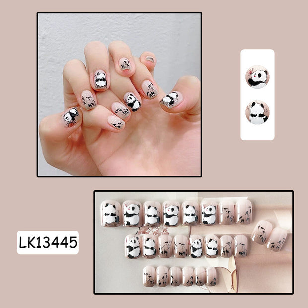 Cute panda cartoon nail sticker