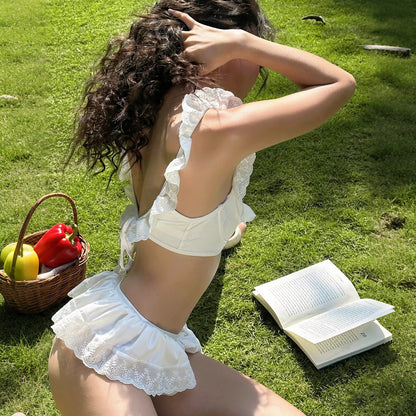 High-Waisted V-Neck Bikini