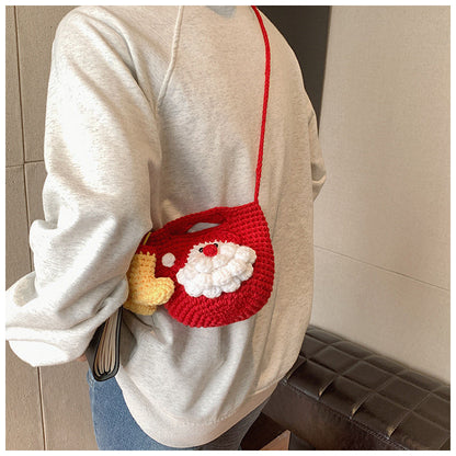 Hand-Knitted Santa Claus Bag
