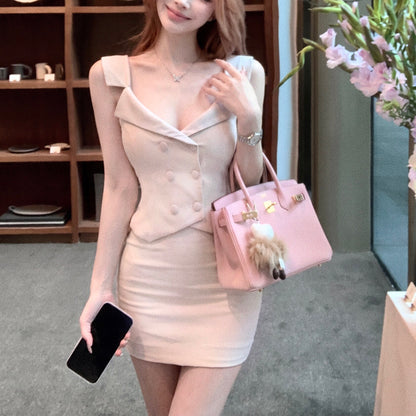 Asymmetrical Top And Skirt Set