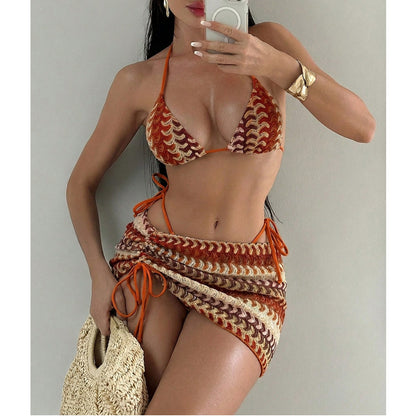 Sexy Bikini Swimsuit Three-Piece Set For Beach Vacation