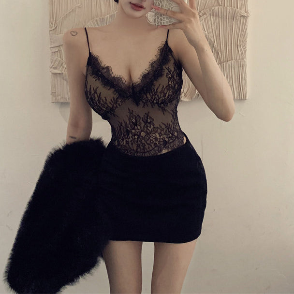 Sexy V-Neck Lace Camisole Top