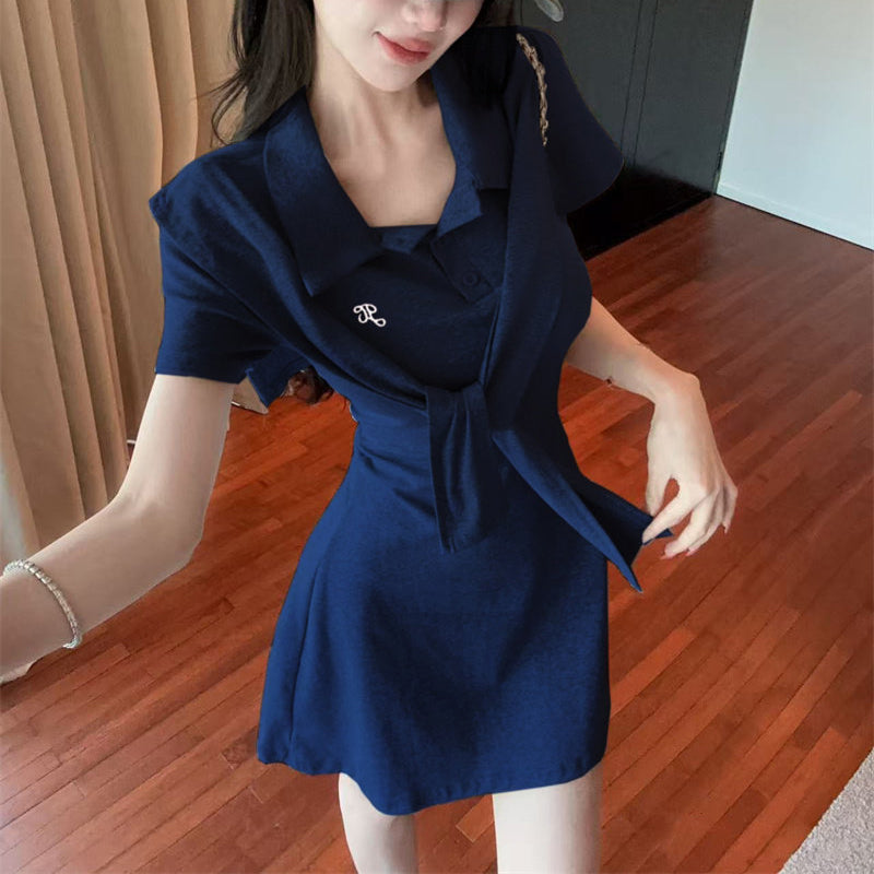 Casual And Stylish Shawl-Style Tie Dress