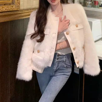 French-Style Lamb Wool Coat