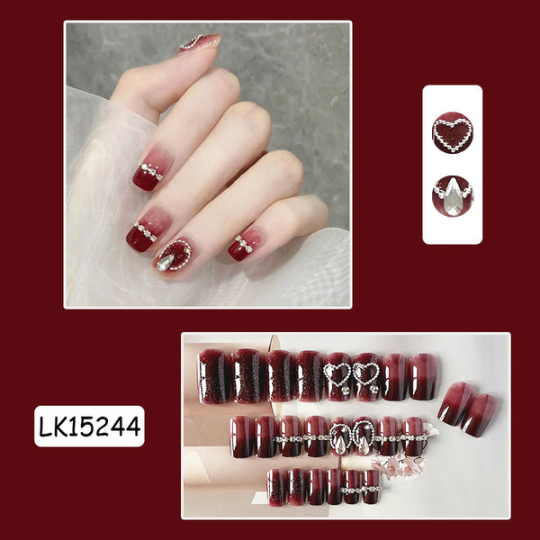 Water Red Ice Chain Bridal Nail Patch