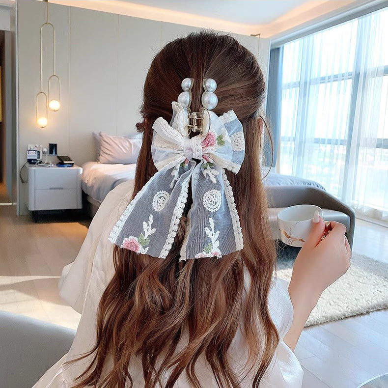 Lace Flower And Bowknot Sweet Hair Clip/Hair Accessory