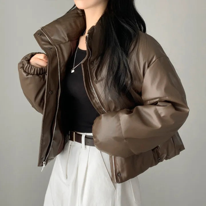 Retro-Style High-End Stand-Collar Cotton Coat