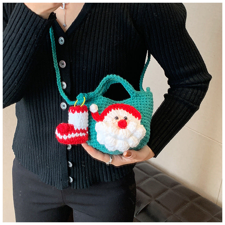 Hand-Knitted Santa Claus Bag