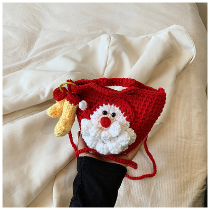 Hand-Knitted Santa Claus Bag
