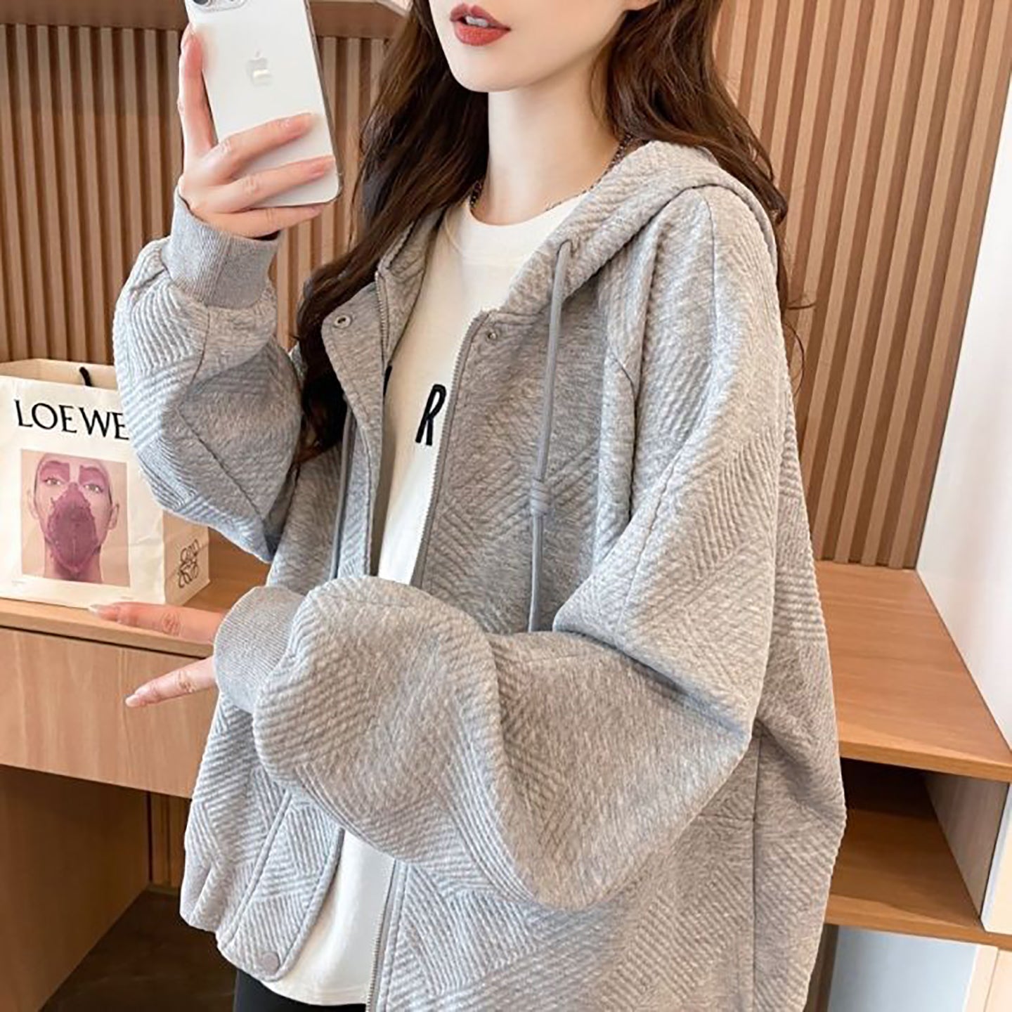 Stylish Grey Hooded Jacket