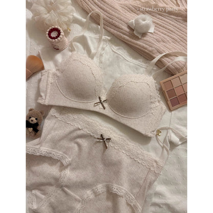 Sweet Floral Print Push-Up Wireless Seamless Bra