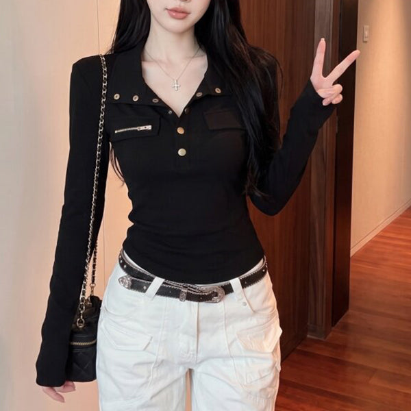 Fashionable And Sexy Long-Sleeved T-Shirt