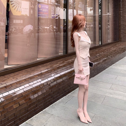 Asymmetrical Top And Skirt Set