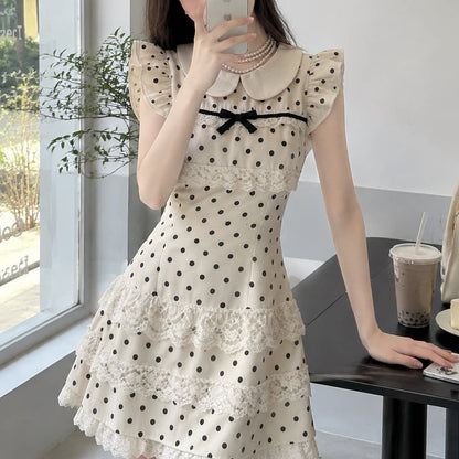 Sweet French-Style Polka-Dot Dress