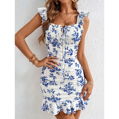 Stylish Ruffled Floral Dress