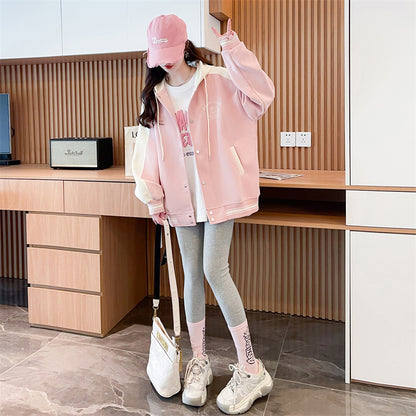 Loose Oversized Colorblock Cardigan Sweatshirt