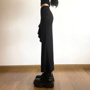 Fashion street high waist slit skirt
