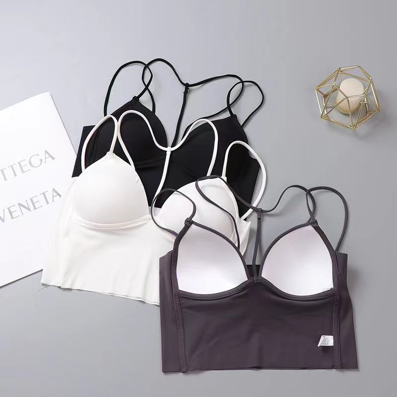 Seamless Ice Silk Halter Neck Tank Top