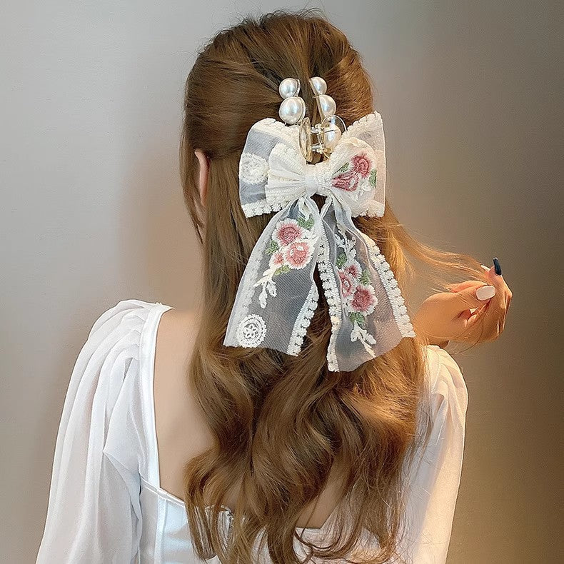 Lace Flower And Bowknot Sweet Hair Clip/Hair Accessory