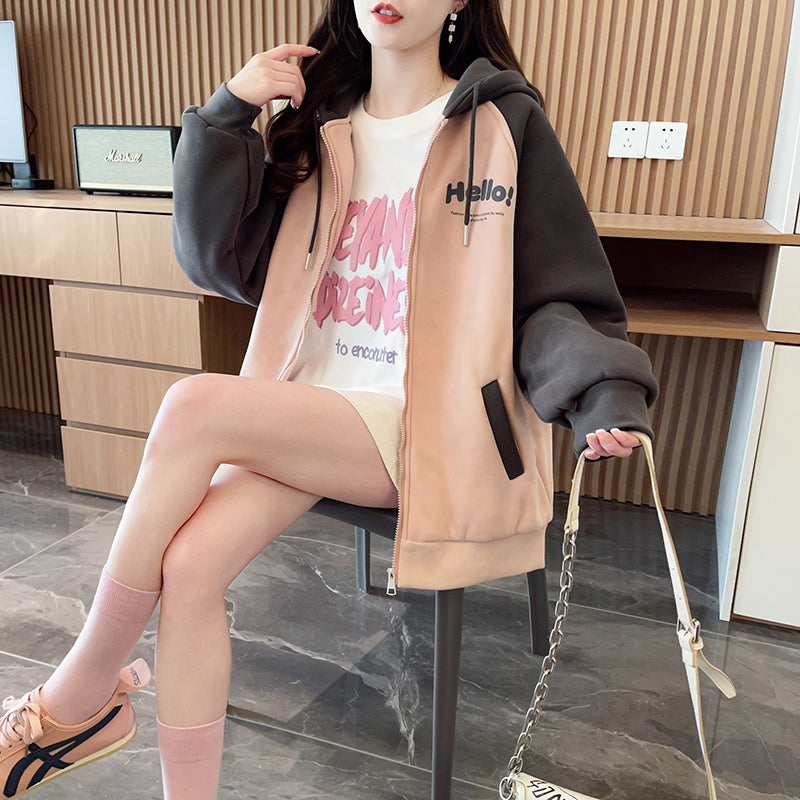 Loose Oversized Contrast Color Cardigan Jacket