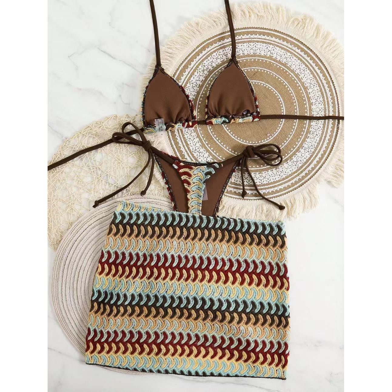 Sexy Bikini Swimsuit Three-Piece Set For Beach Vacation