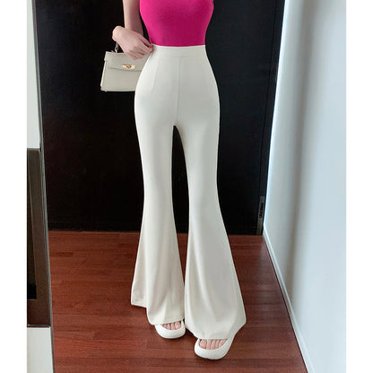Ice-Silk Casual Slight-Flare Trousers