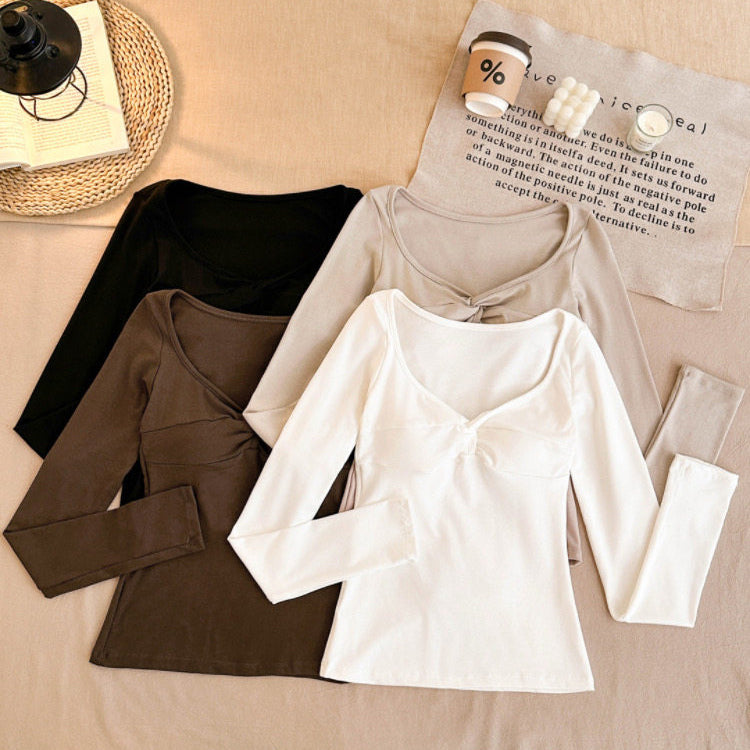 Sexy V-Neck Long-Sleeve T-Shirt