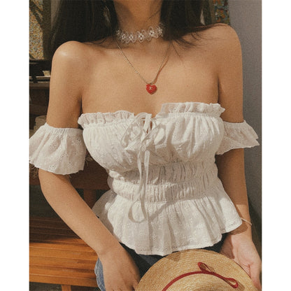 Off-The-Shoulder Tie-Up Resort Shirt