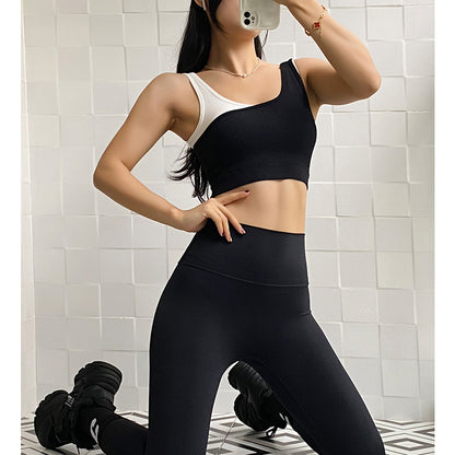 Faux Two-Piece Shockproof Quick-Drying Yoga Tank Top