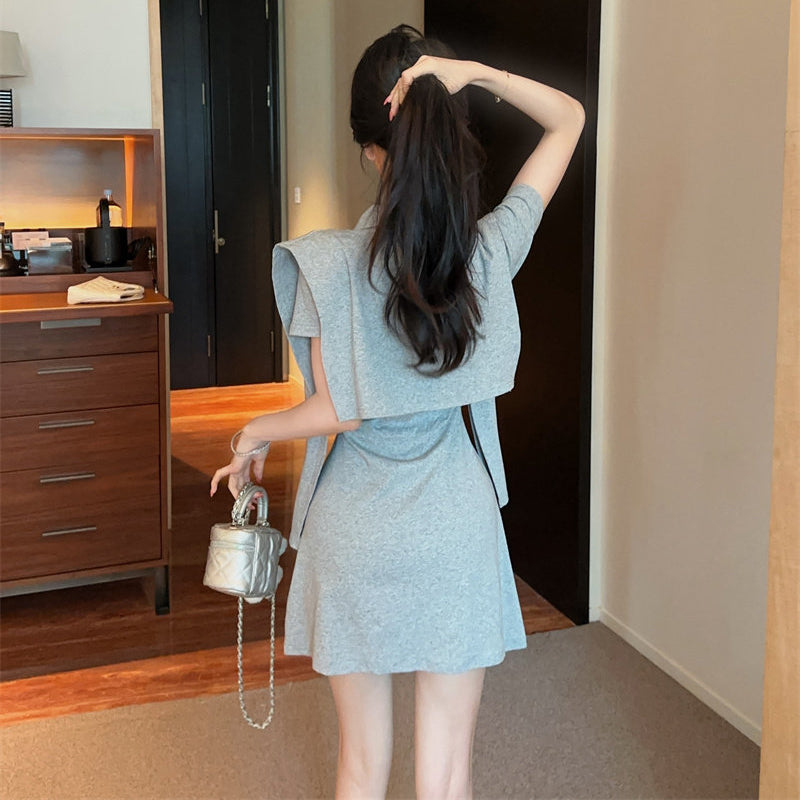 Casual And Stylish Shawl-Style Tie Dress