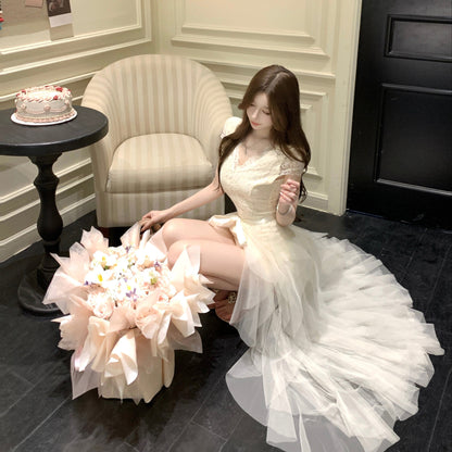 Sexy Princess-Style Lace-Up Evening Dress