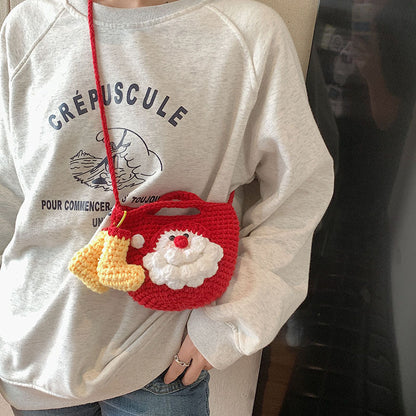 Hand-Knitted Santa Claus Bag