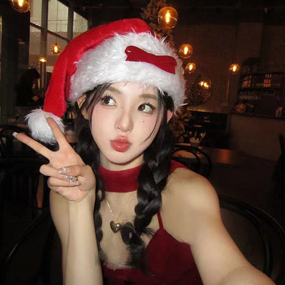 Bow Christmas Red Hat
