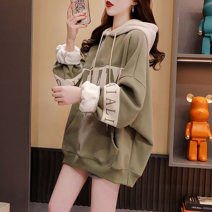 Stylish And Relaxed Color-Blocked Hoodie