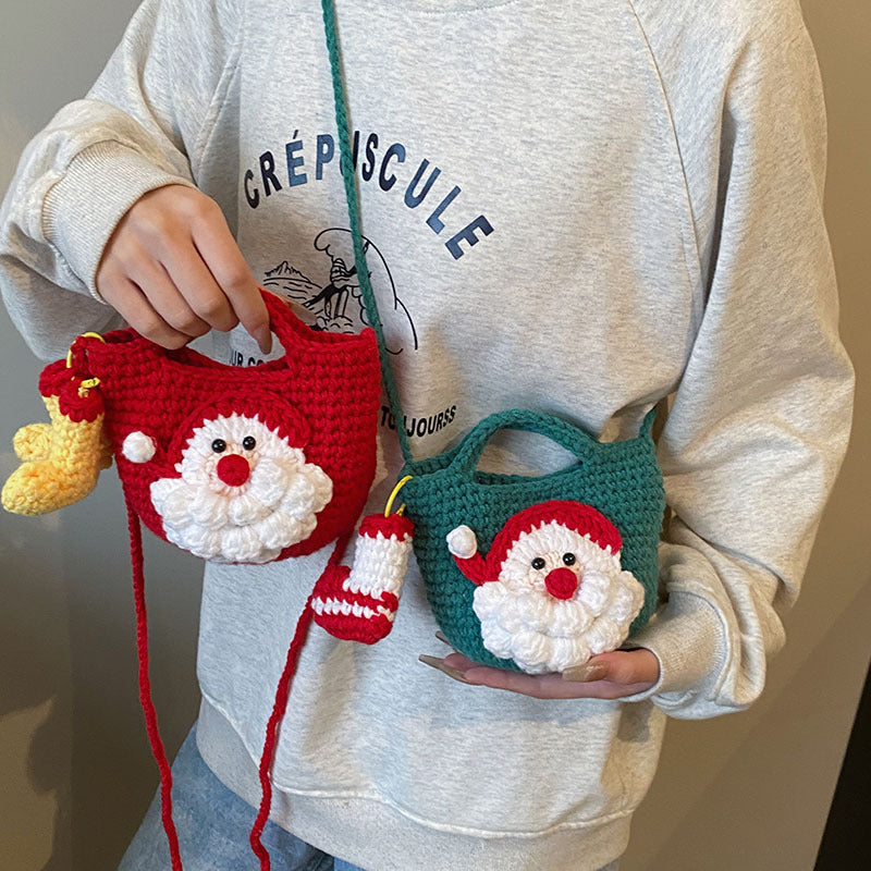 Hand-Knitted Santa Claus Bag