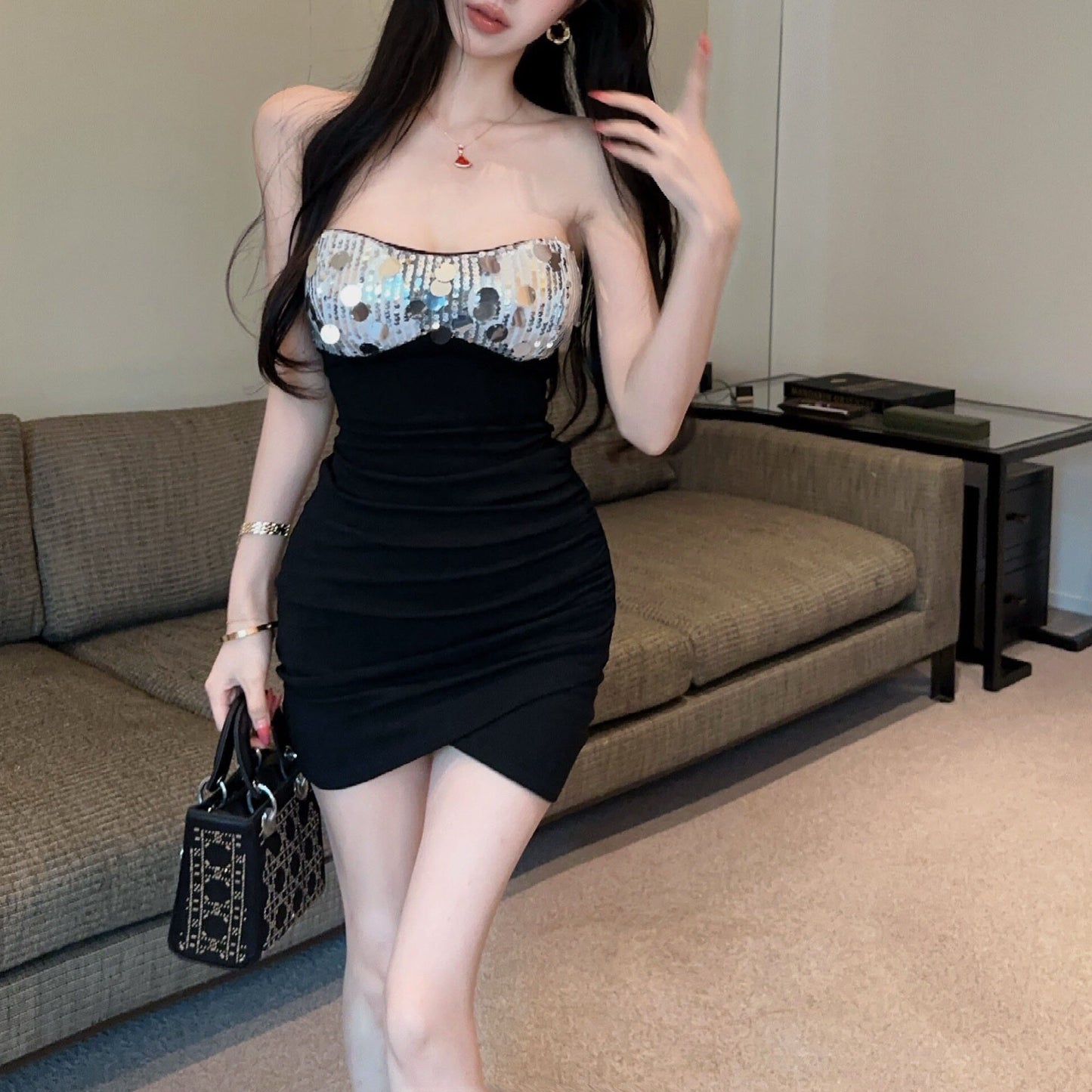 Sexy Sequined Sleeveless Dress