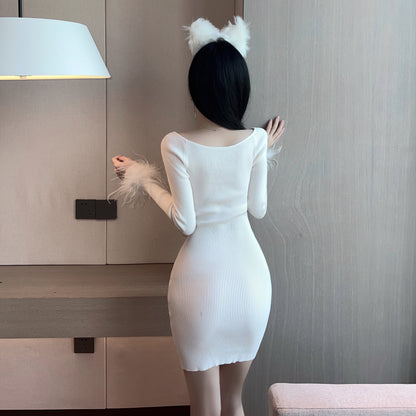 French-Style Sexy Cutout Christmas Dress