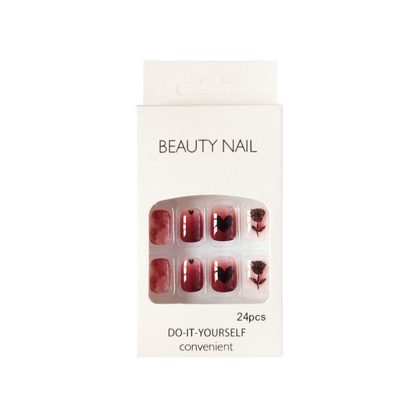 70% Black Plum Rose Deep Bean Paste Nail Art Patches