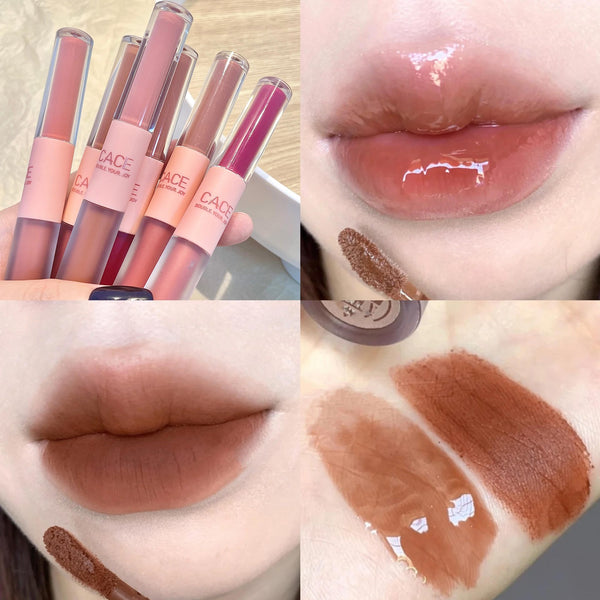Double Ended Lip Glaze 6 Colors Popular Makeup Lipstick