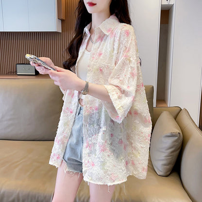 Ice Silk Chiffon Short-Sleeve Shirt