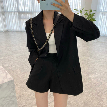 Chic French-Style Elegant Loose-Fitting Suit Jacket And High-Waisted Suit Pants Set