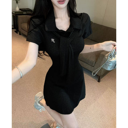 Casual And Stylish Shawl-Style Tie Dress