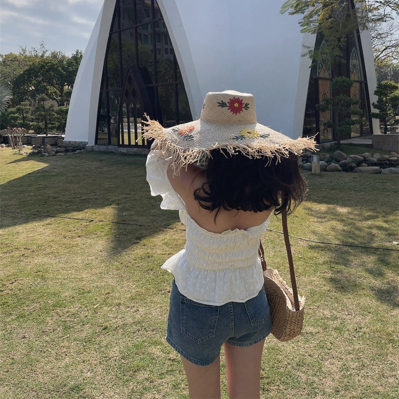 Off-The-Shoulder Tie-Up Resort Shirt