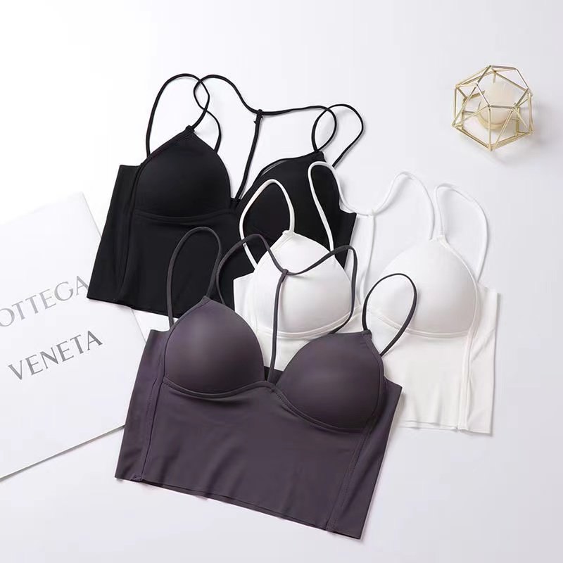 Seamless Ice Silk Halter Neck Tank Top