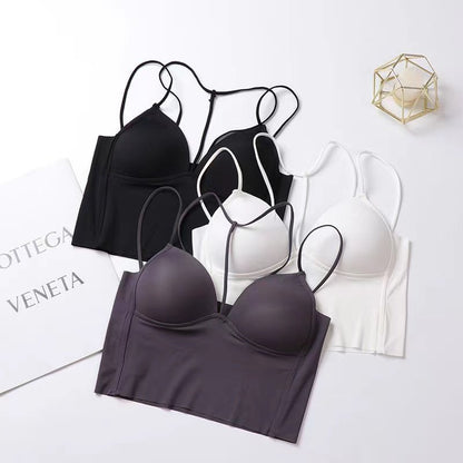 Seamless Ice Silk Halter Neck Tank Top