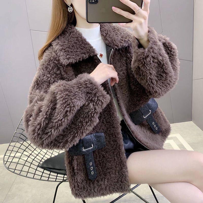 Fashionable Faux Lamb Wool Coat