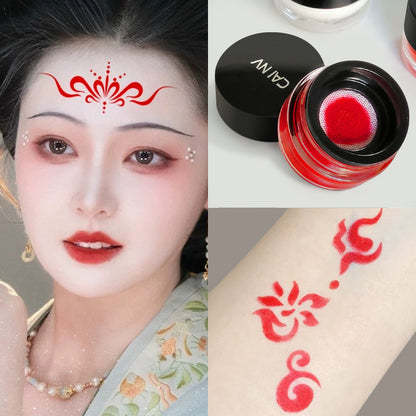 Waterproof And Non-Smudged Red Eyeliner Eyebrow Flower Painting Cream